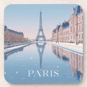 Dessous-de-verre illustration artistique de monuments parisiens emb