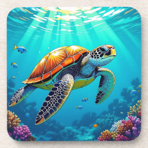 Dessous-de-verre Illustration de la tortue de mer