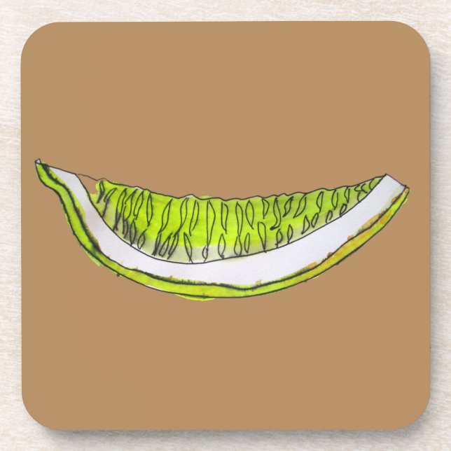 Dessous-de-verre Illustration de l'aquarelle de fruit en tranches d (Devant)