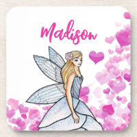 Illustration de mode Princesse Fée Cœurs Roses