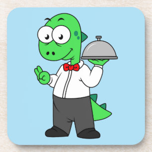 Dessous-de-verre Illustration D'Un Gardien Alimentaire Tyrannosauru