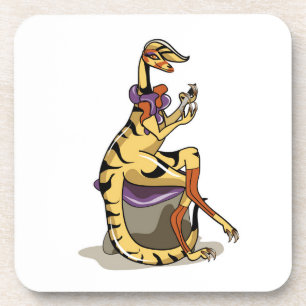 Dessous-de-verre Illustration D'Un Iguanodon Qui Polit Ses Ongles.