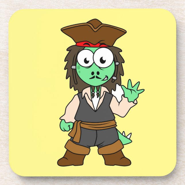 Dessous-de-verre Illustration D'Un Pirate De Stegosaurus, Jack Spar (Devant)