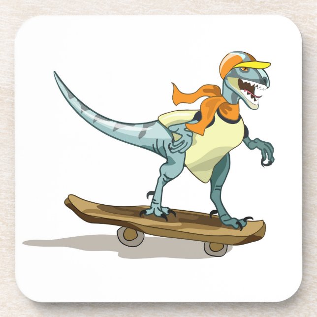 Dessous-de-verre Illustration D'Un Raptor Skateboard. (Devant)