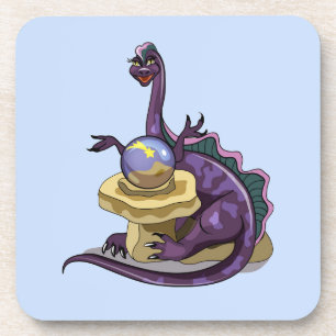 Dessous-de-verre Illustration D'Un Vendeur Fortune Plateosaurus.
