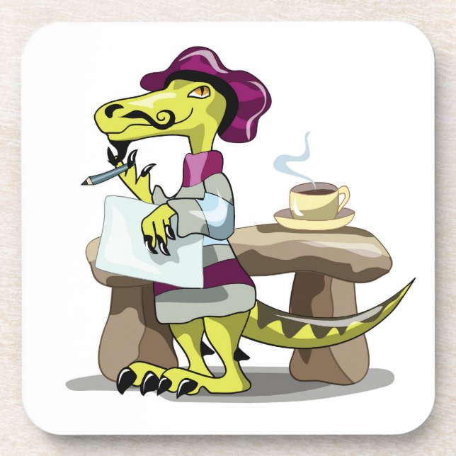 Dessous-de-verre Illustration D'Une Pensée De Poète Raptor Caricatu (Devant)