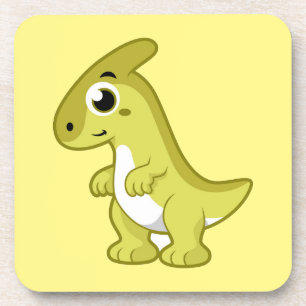 Dessous-de-verre Illustration Mignonne D'Un Parasaurolophus Dinosau