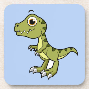 Dessous-de-verre Illustration Mignonne D'Un Rex Tyrannosaurus.