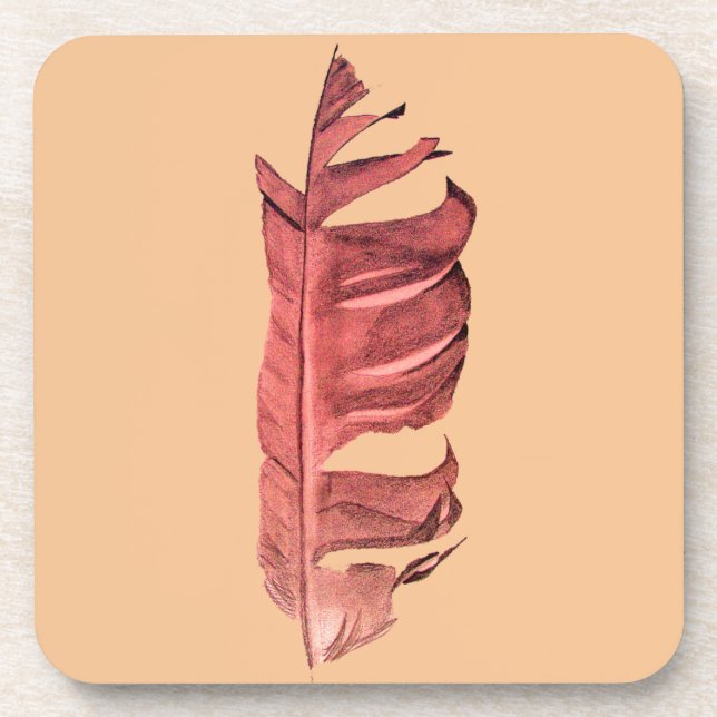 Dessous-de-verre Illustration originale de dessin de plumes (Devant)