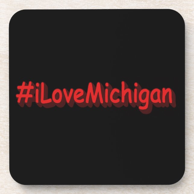 Dessous-de-verre "#iLoveMichigan " Conception sympa. Commandez dès  (Devant)