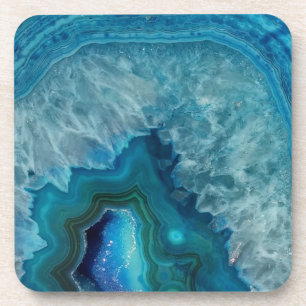 Dessous-de-verre Image cristalline de l'agent minéral de Blue Geod