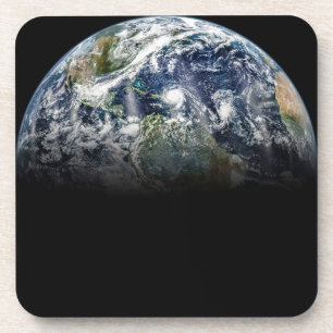 Dessous-de-verre Image Mosaïque De La Planète Terre Avec 3 Ouragans