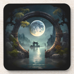 Dessous-de-verre Imaginaire Paysage Lune, Arche ronde Dessous de ve