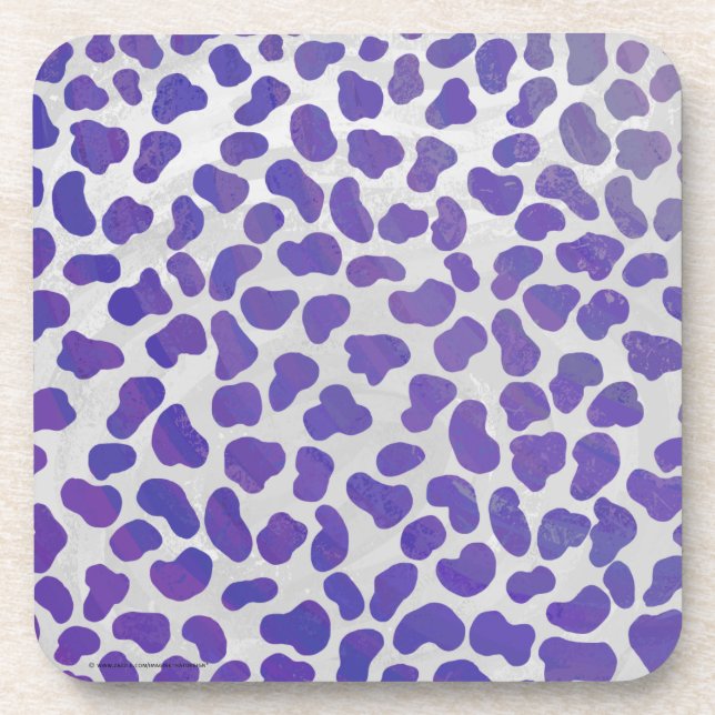 Dessous-de-verre Impression dalmate violet et blanche (Devant)