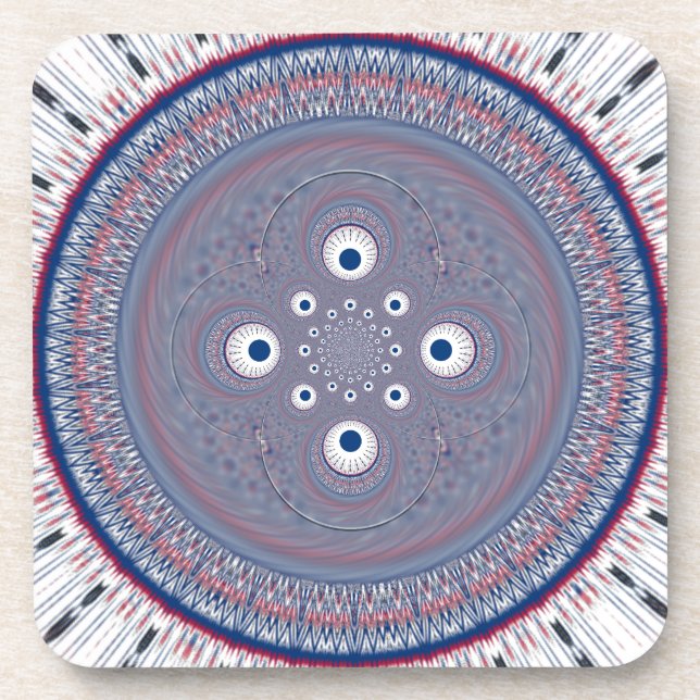 Dessous-de-verre Impression d'art de conception radiale (Devant)