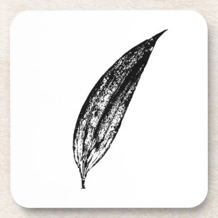 Dessous-de-verre Impression de feuille de lys blanc et noir