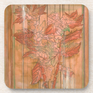 Dessous-de-verre Impression florale orange moderne sur Arrière - pl