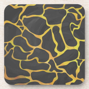 Dessous-de-verre Impression girafe noire et jaune