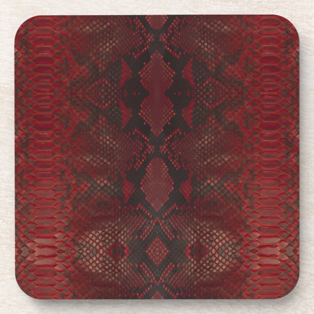 Dessous-de-verre Impression Python rouge et noir (Devant)