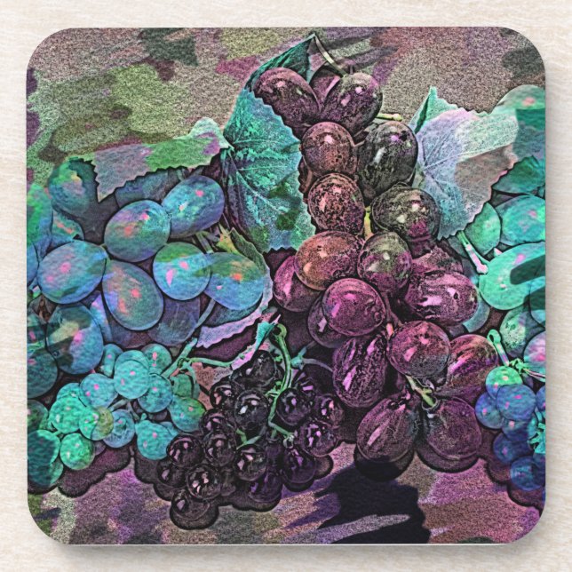 Dessous-de-verre Impressions de raisin Art numérique Dessous de ver (Devant)