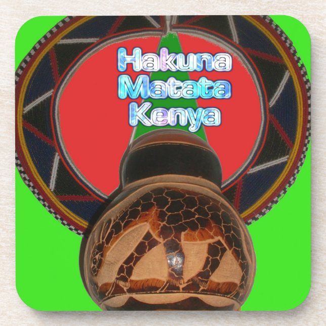 Dessous-de-verre Imprimer Hakuna Matata Kenya Art (Devant)