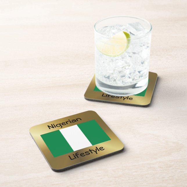 Dessous-de-verre Indicateur du Nigeria+Dessous de verre texte (Côté Droit)