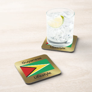 Dessous-de-verre Indicateur Guyana+Dessous de verre texte