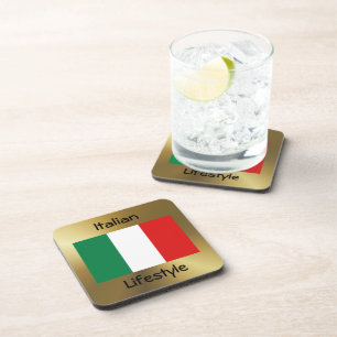 Dessous-de-verre Indicateur italien+Dessous de verre de texte