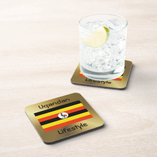 Dessous-de-verre Indicateur Ouganda+Dessous de verre texte