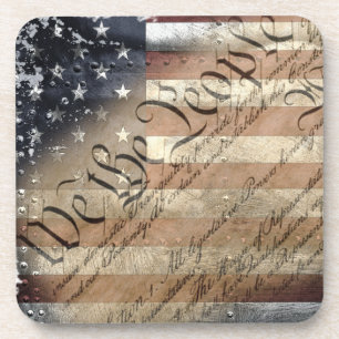 Dessous-de-verre Industrial American Flag Cork Coaster