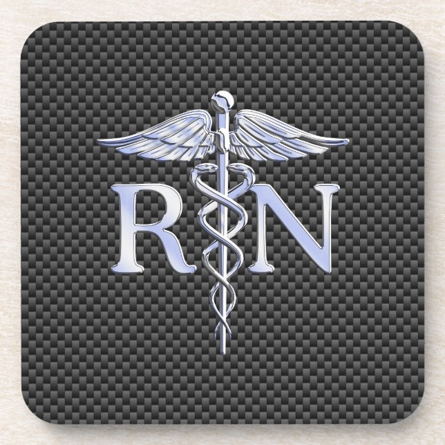 Dessous-de-verre Infirmière inscrite RN Caduceus Snakes Decor (Devant)