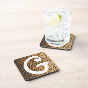 Dessous-de-verre Initiales de monogramme Empreinte de léopard G