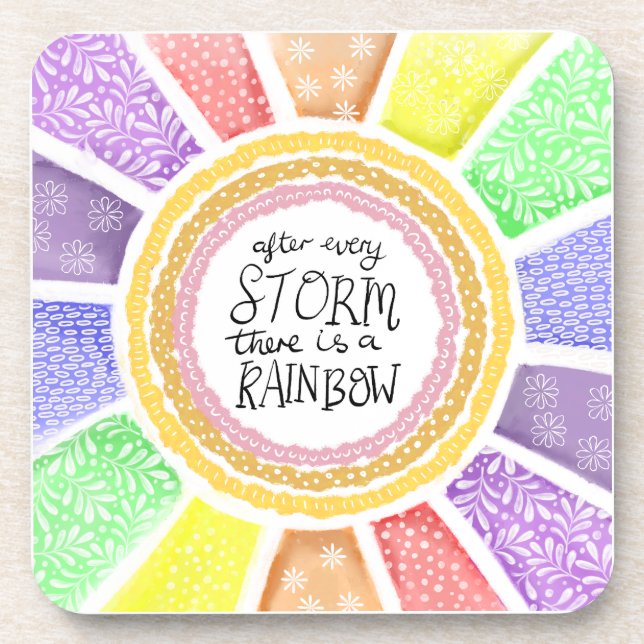 Dessous-de-verre Inspirational Quote – “After Every Storm there is  (Devant)