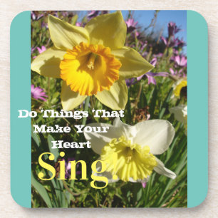 Dessous-de-verre Inspirational Quote Daffodil Spring Floral Flower