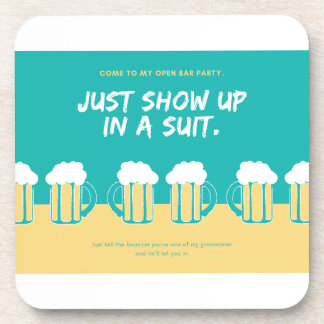 Dessous-de-verre Invitation de fête de mariage – Conception amusant