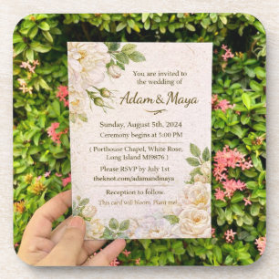 Dessous-de-verre Invitation de mariage botanique classique