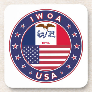 Dessous-de-verre Iowa, Iowa autocollant, sac, horloge