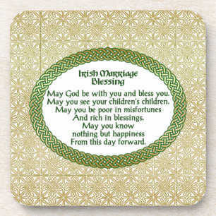 Dessous-de-verre Irlandais mariage bénédiction, or et Mariage vert
