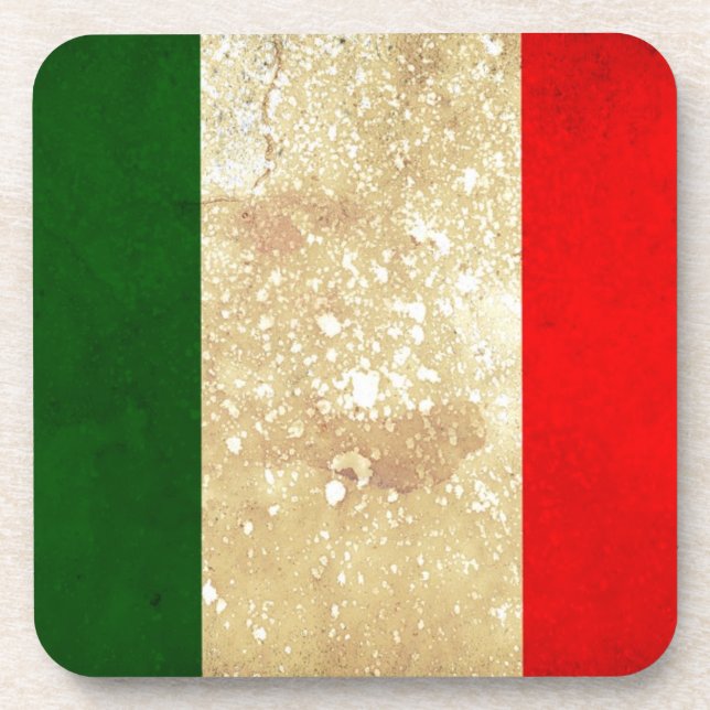 Dessous-de-verre Italie Drapeau à Grunge (Devant)