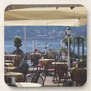 Dessous-de-verre Italie, province de Côme, Bellagio. Café au bord d