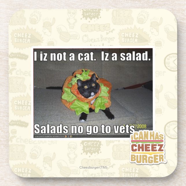 Dessous-de-verre Iz I pas un chat. Iz une salade (Devant)