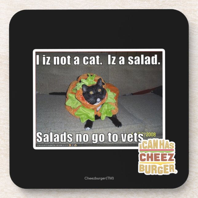 Dessous-de-verre Iz I pas un chat. Iz une salade (Devant)