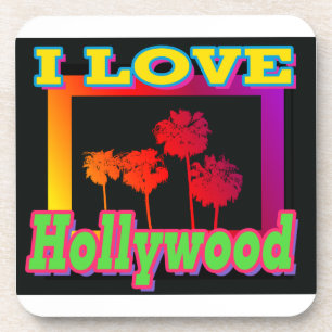 Dessous-de-verre J'AIME les palmiers hollywoodiens dans le Dessous