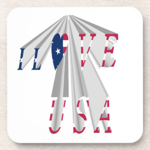 DESSOUS-DE-VERRE J'AIME LES USA