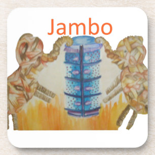 Dessous-de-verre Jambo Jumbo African Kids Elephants Art Imprimer