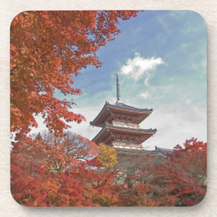 Dessous-de-verre Japon, Kyoto, Pagode aux couleurs d'automne