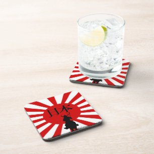 Dessous-de-verre Japonais Samurai & Drapeau du Japon Drink Coasters