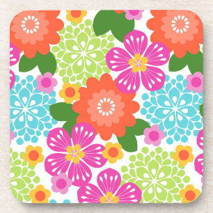 Dessous-de-verre Jardin Allana Hawaïen Floral Graphique - Brillants