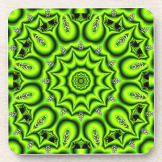 Dessous-de-verre Jardin de ressort, vert de chaux abstrait lumineux