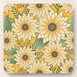 Dessous-de-verre Jardin de tournesol jaune fleuri gras